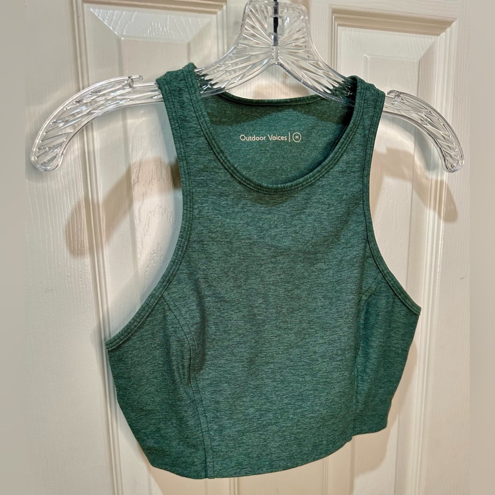 Outdoor Voices Athena Crop Top Green Heather Size M